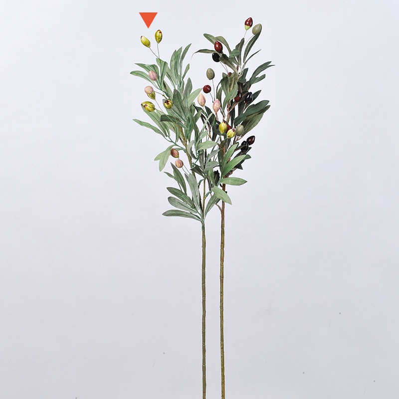 アスカ商会 造花 A-05609　オリーブブランチ #015G　バ-ガンディグリ-ン 1本（ご注文単位1本）【直送品】