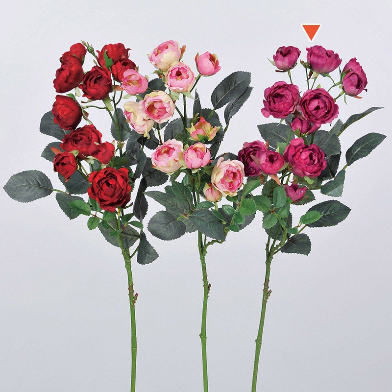 アスカ商会 造花 A-36035 ミニローズ×11 #005R ラズベリ- 1本(ご注文単位1本)【直送品】