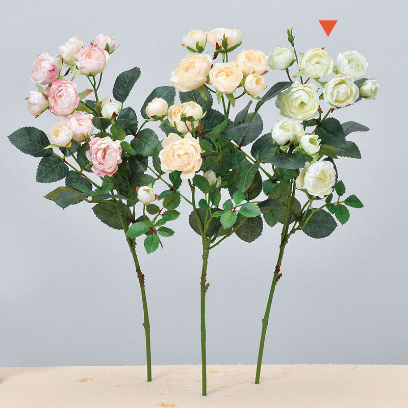 アスカ商会 造花 A-36035 ミニローズ×11 #052 ホワイトグリ-ン 1本(ご注文単位1本)【直送品】