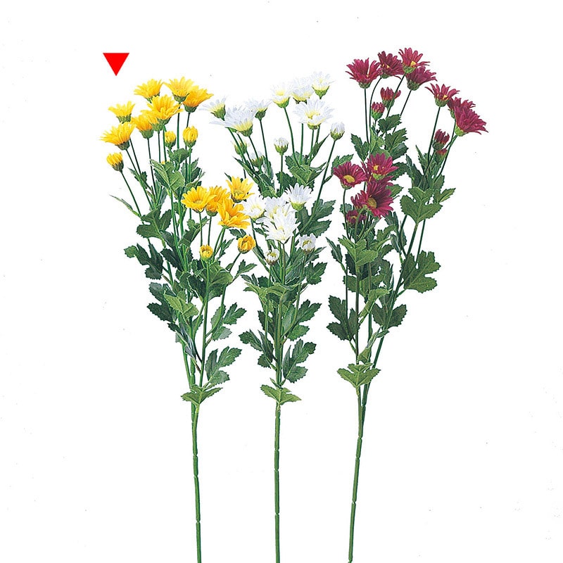アスカ商会 造花 A-36097　小菊×18 #010　イエロ- 1本（ご注文単位1本）【直送品】