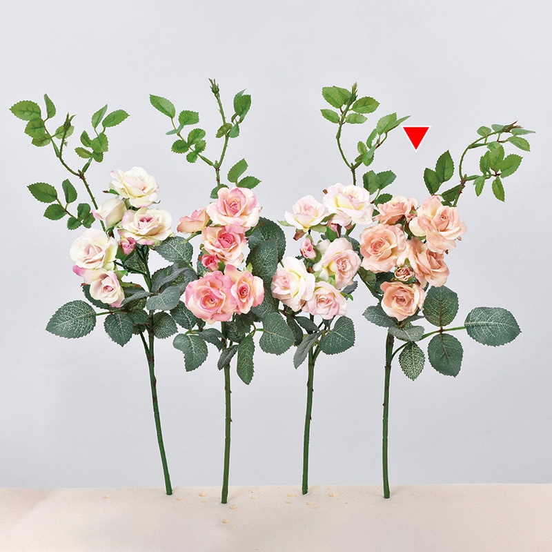 アスカ商会 造花 A-36112 ローズピック×7 #004 ピ-チ 1本(ご注文単位1本)【直送品】