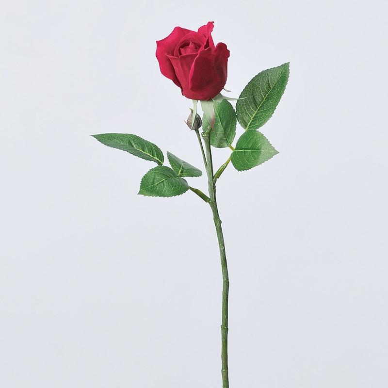 アスカ商会 造花 A-31275ベルベットローズS #002 レッド 1本(ご注文単位1本)【直送品】