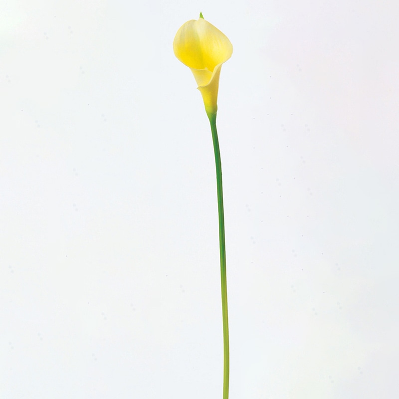 アスカ商会 造花 A-31387　カラーリリィ　S #020　ソフトイエロ- 1本（ご注文単位1本）【直送品】