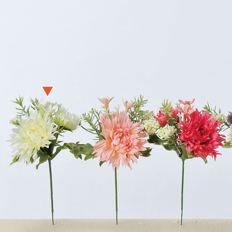 アスカ商会 造花 A-31570ミニガーベラミックスピック #001 ホワイト 1本(ご注文単位1本)【直送品】