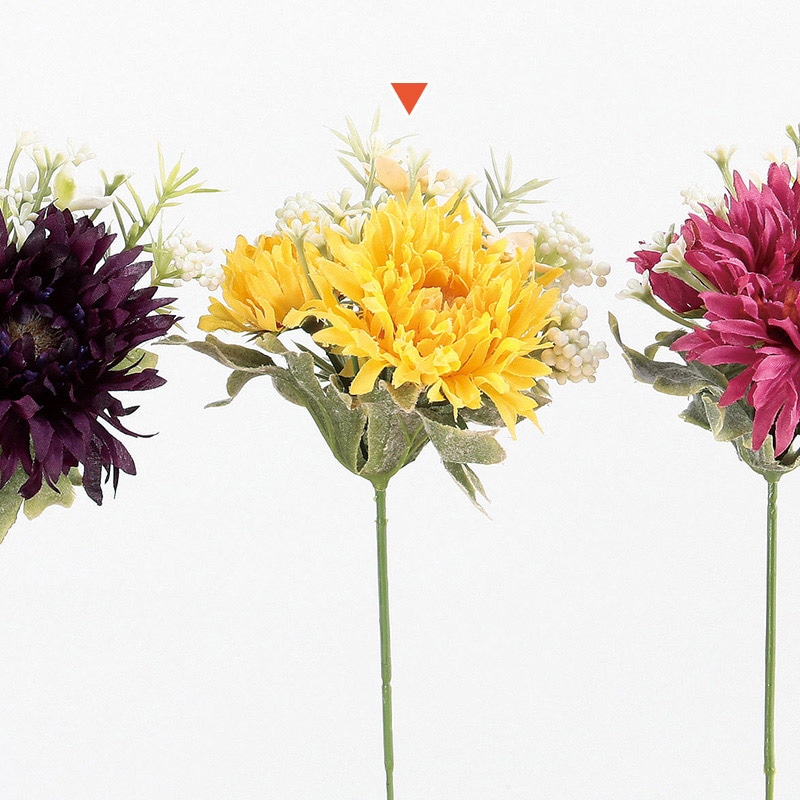 アスカ商会 造花 A-31570ミニガーベラミックスピック #010 イエロ- 1本(ご注文単位1本)【直送品】