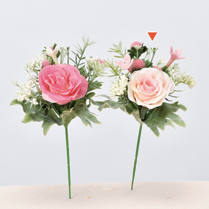 アスカ商会 造花 A-31802　ミニローズミックスピック #013　ライトピンク 1本（ご注文単位1本）【直送品】