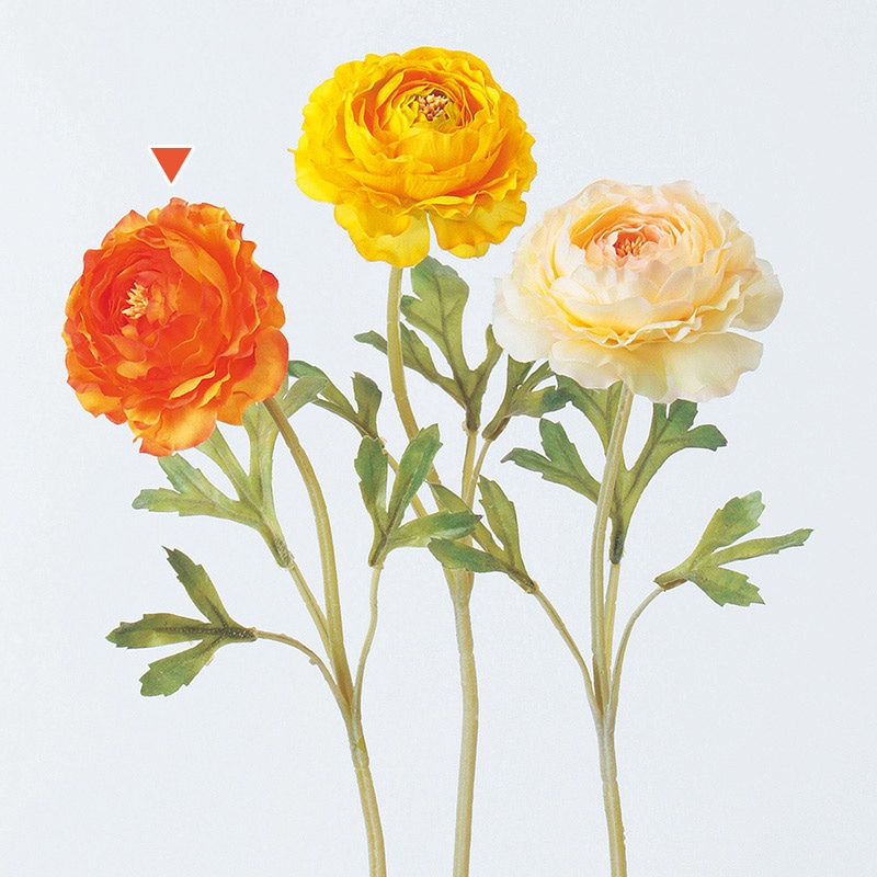 アスカ商会 造花 A-31841　ラナンキュラス #030　オレンジ 1本（ご注文単位1本）【直送品】