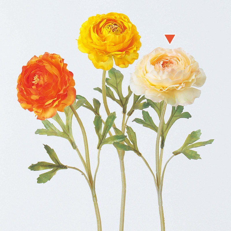 アスカ商会 造花 A-31841　ラナンキュラス #004C　ピーチクリーム 1本（ご注文単位1本）【直送品】