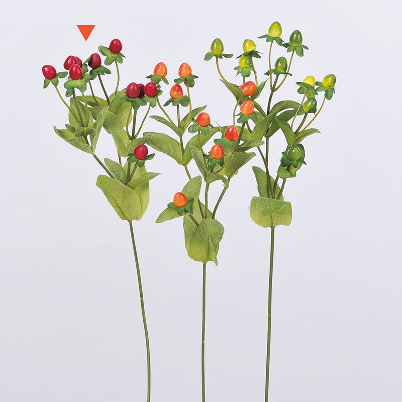 アスカ商会 造花・グリーン A-47557 ヒペリカム #002 レッド 1本(ご注文単位1本)【直送品】