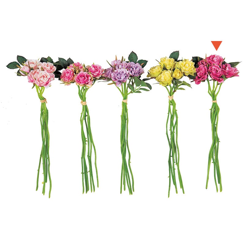 アスカ商会 造花 A-31865　ローズバンチ×5 #055　モ-ブ 1束（ご注文単位1束）【直送品】