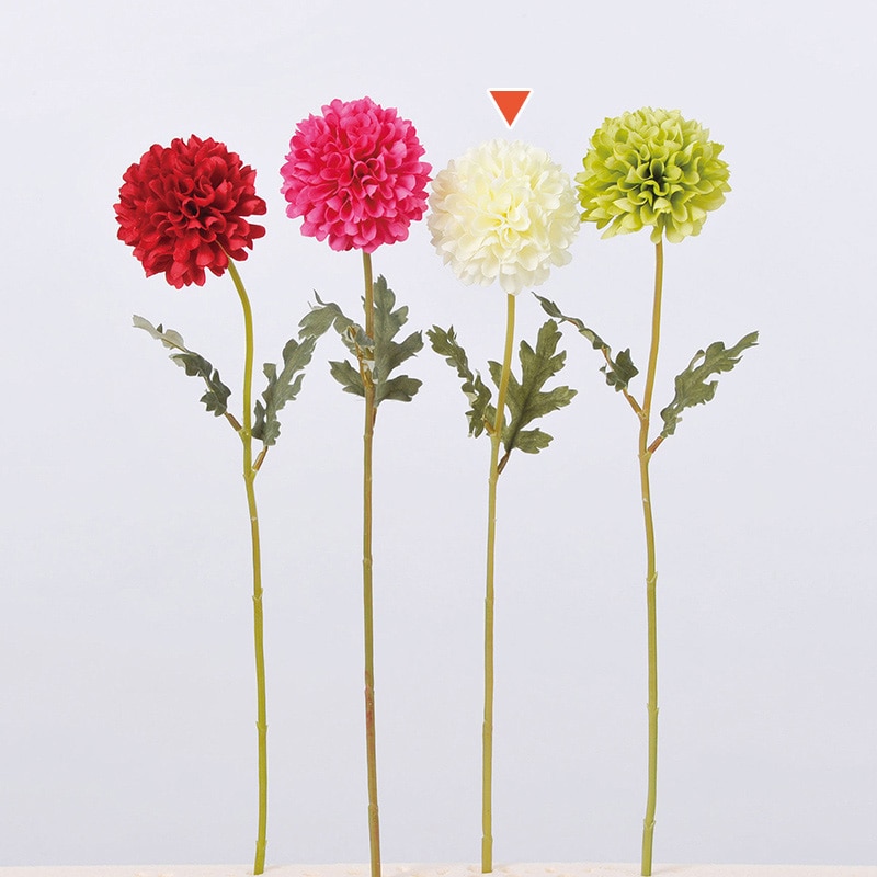 アスカ商会 造花 A-31992　ポンポンマム #011　クリ-ムホワイト 1本（ご注文単位1本）【直送品】