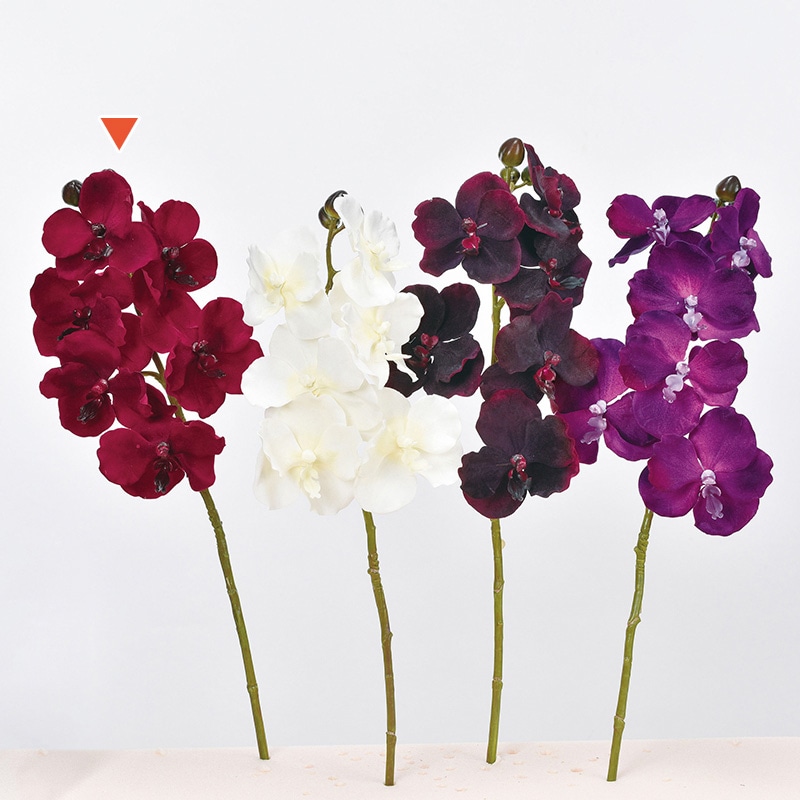 アスカ商会 造花 A-32308ベルベットバンダオーキッド #002　レッド 1本（ご注文単位1本）【直送品】