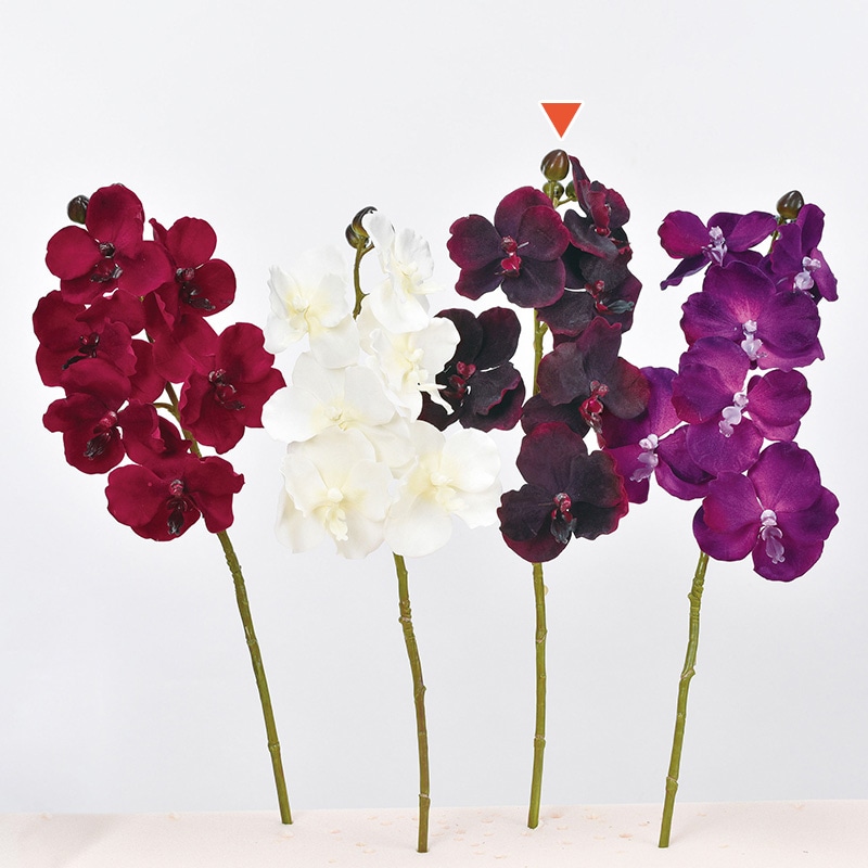 アスカ商会 造花 A-32308ベルベットバンダオーキッド #015　バ-ガンディ 1本（ご注文単位1本）【直送品】