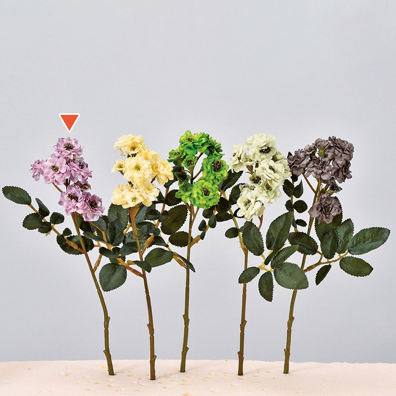 アスカ商会 造花 A-31959　ポンポンローズ×11 #006C　ラベンダークリーム 1本（ご注文単位1本）【直送品】