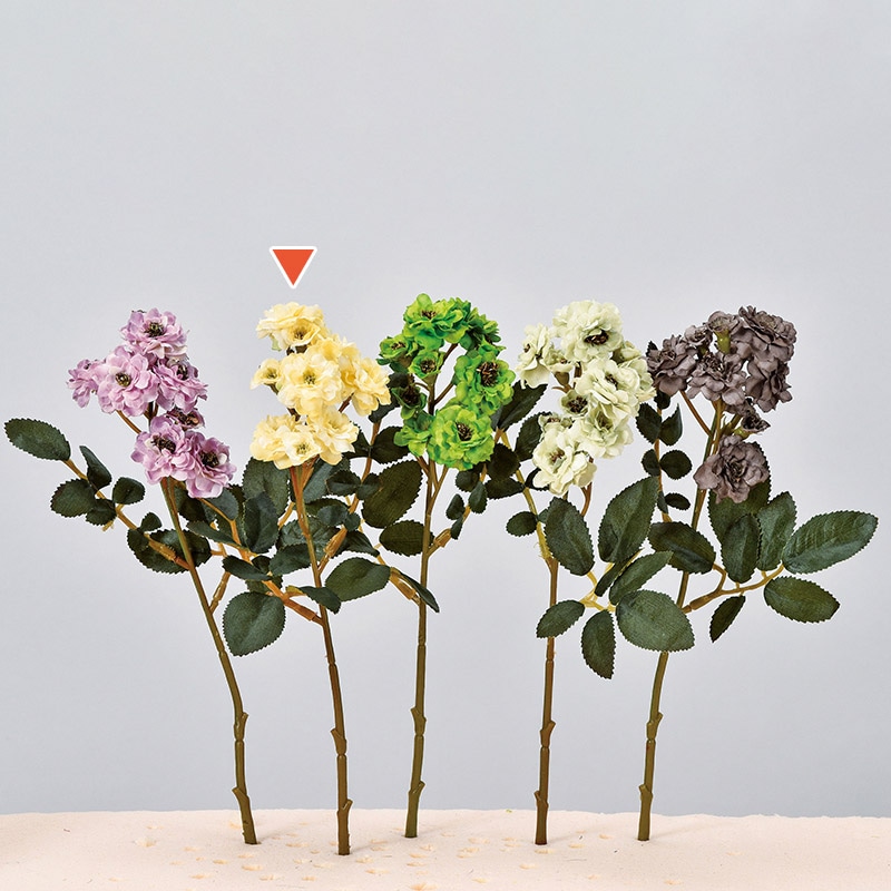 アスカ商会 造花 A-31959　ポンポンローズ×11 #011H　ハニークリーム 1本（ご注文単位1本）【直送品】