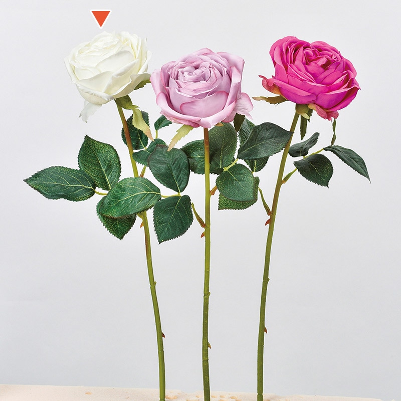 アスカ商会 造花 A-31829 ローズ #001 ホワイト 1本(ご注文単位1本)【直送品】