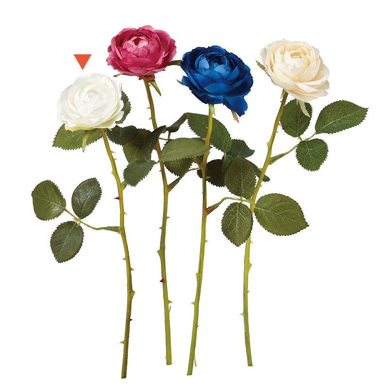 アスカ商会 造花 A-32369 ローズ #001 ホワイト 1本(ご注文単位1本)【直送品】