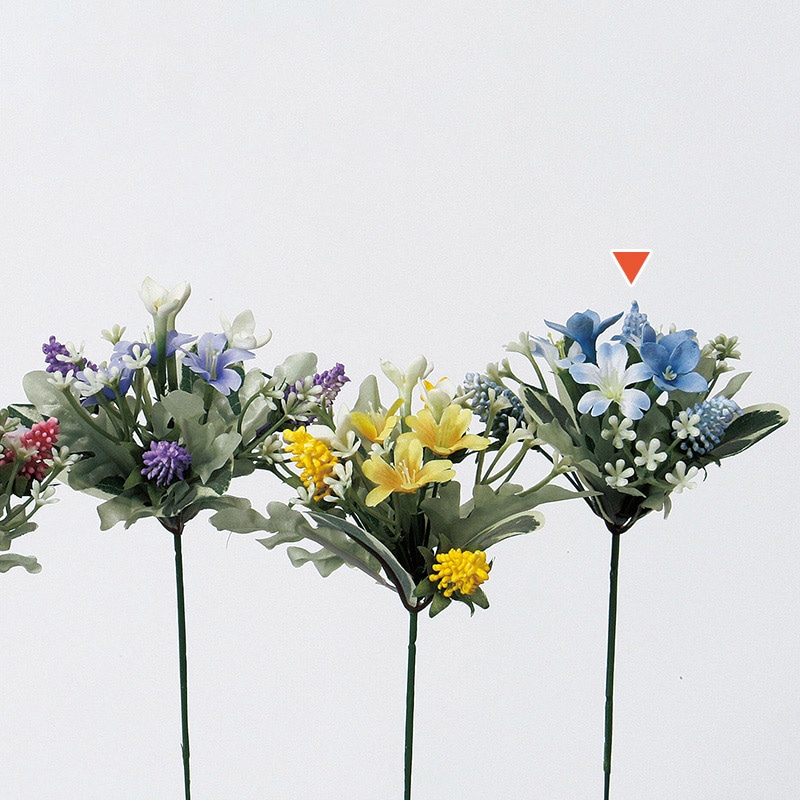 アスカ商会 造花 A-32387 ミックスフラワーピック #019 ライトブル- 1本(ご注文単位1本)【直送品】