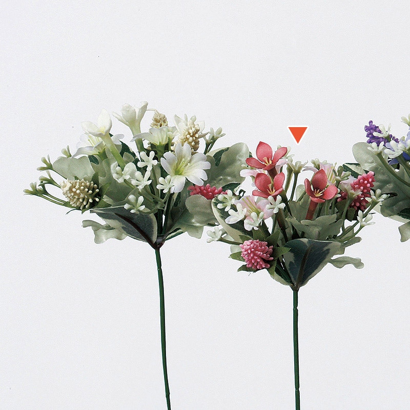 アスカ商会 造花 A-32387 ミックスフラワーピック #003 ピンク 1本(ご注文単位1本)【直送品】