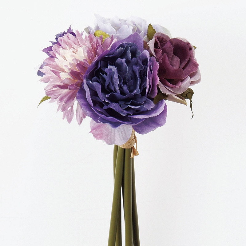 アスカ商会 造花 A-32389 ミックスフラワーブーケ #006 ラベンダ- 1束(ご注文単位1束)【直送品】