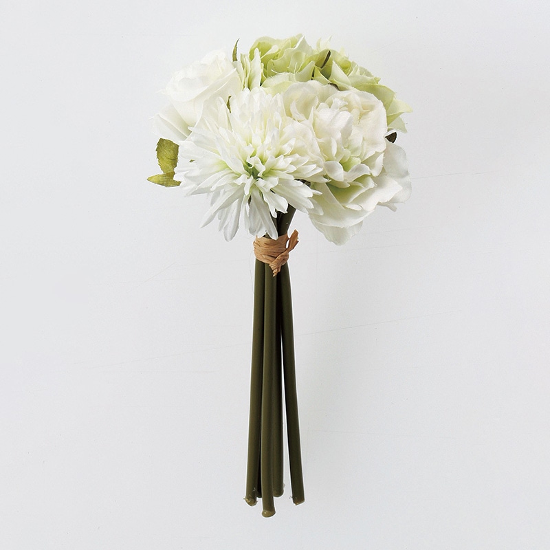 アスカ商会 造花 A-32389 ミックスフラワーブーケ #001 ホワイト 1束(ご注文単位1束)【直送品】