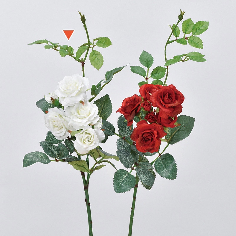 アスカ商会 造花 A-36112 ローズピック×7 #001 ホワイト 1本(ご注文単位1本)【直送品】