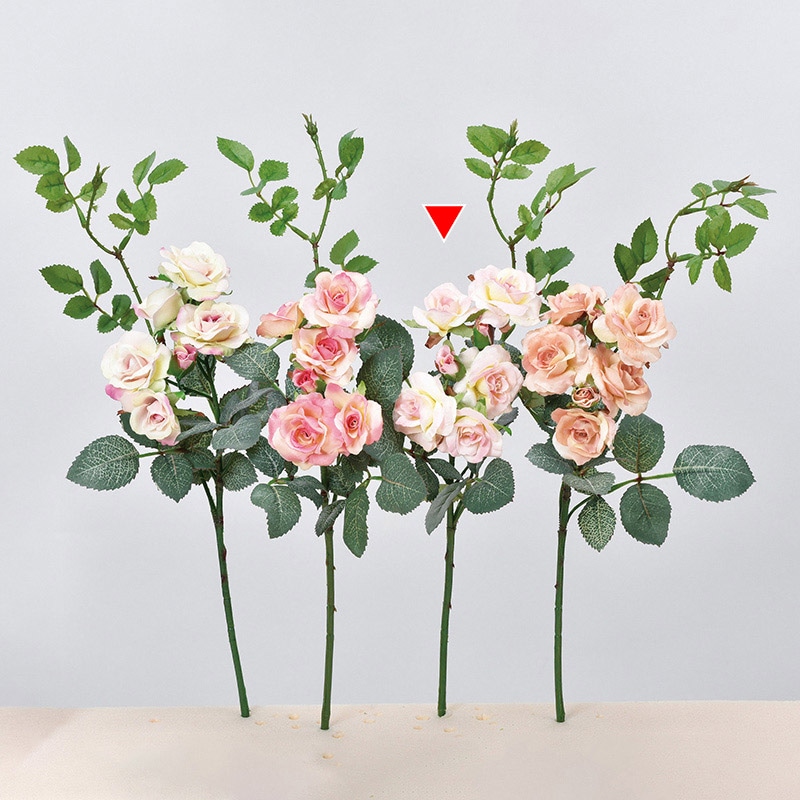 アスカ商会 造花 A-36112 ローズピック×7 #003W ピンクホワイト 1本(ご注文単位1本)【直送品】