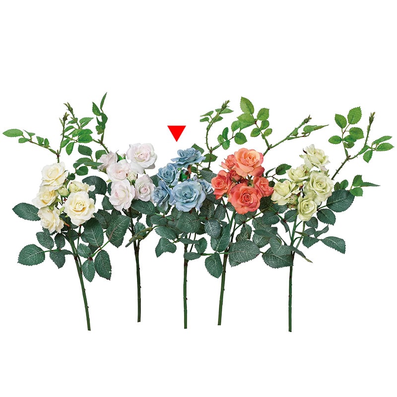 アスカ商会 造花 A-36112 ローズピック×7 #019 ライトブル- 1本(ご注文単位1本)【直送品】