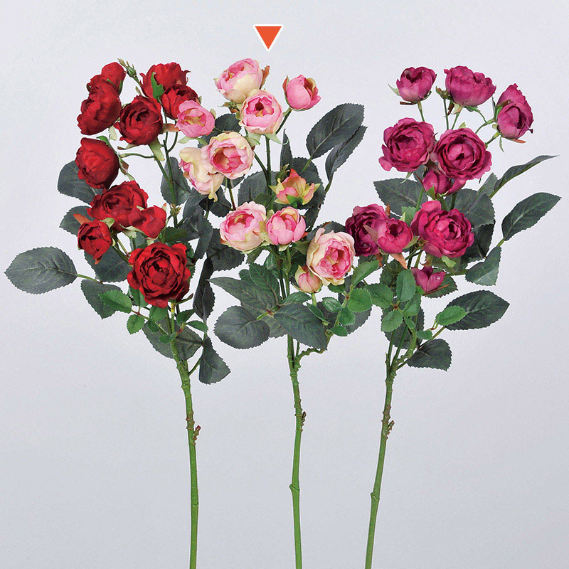 アスカ商会 造花 A-36035 ミニローズ×11 #003G ピンクグリ-ン 1本(ご注文単位1本)【直送品】