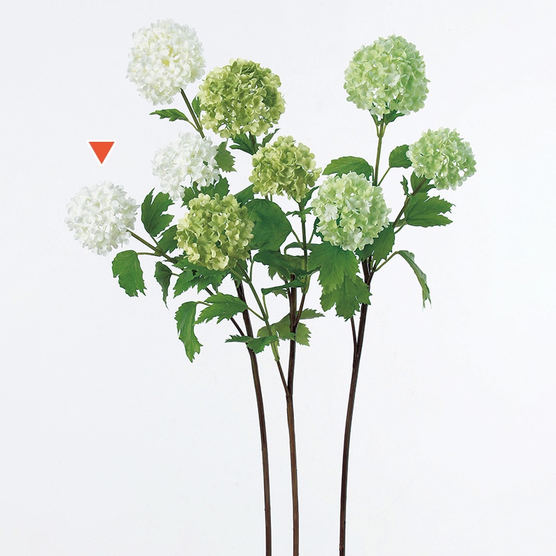 アスカ商会 造花 A-32527 スノーボール×3 #011 クリ-ムホワイト 1本(ご注文単位1本)【直送品】