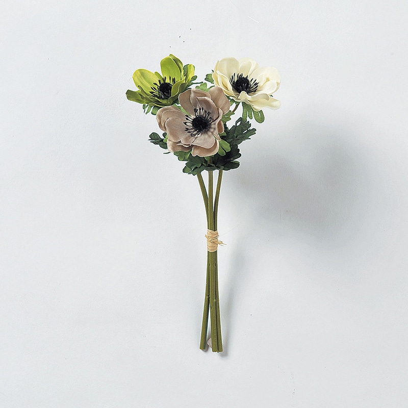 アスカ商会 造花 A-32552　アネモネバンチ #051A　グリ-ン 1束（ご注文単位1束）【直送品】