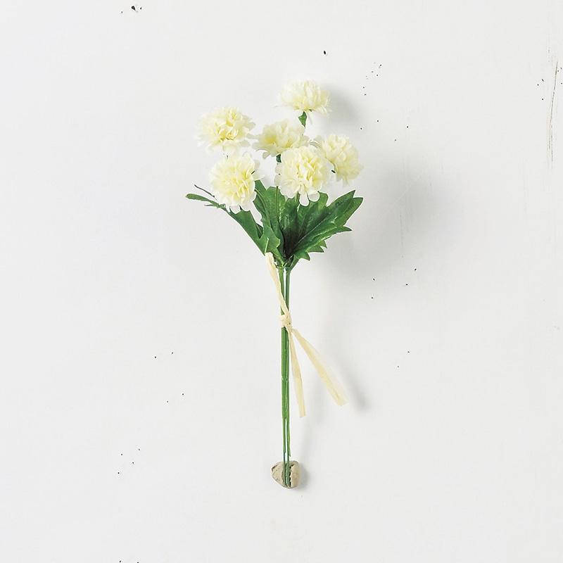 アスカ商会 造花 A-32584　ポンポンマムバンチ×6 #011　クリ-ムホワイト 1束（ご注文単位1束）【直送品】