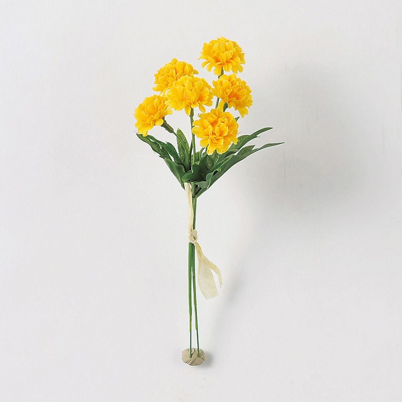 アスカ商会 造花 A-32584　ポンポンマムバンチ×6 #040　ゴ-ルド 1束（ご注文単位1束）【直送品】