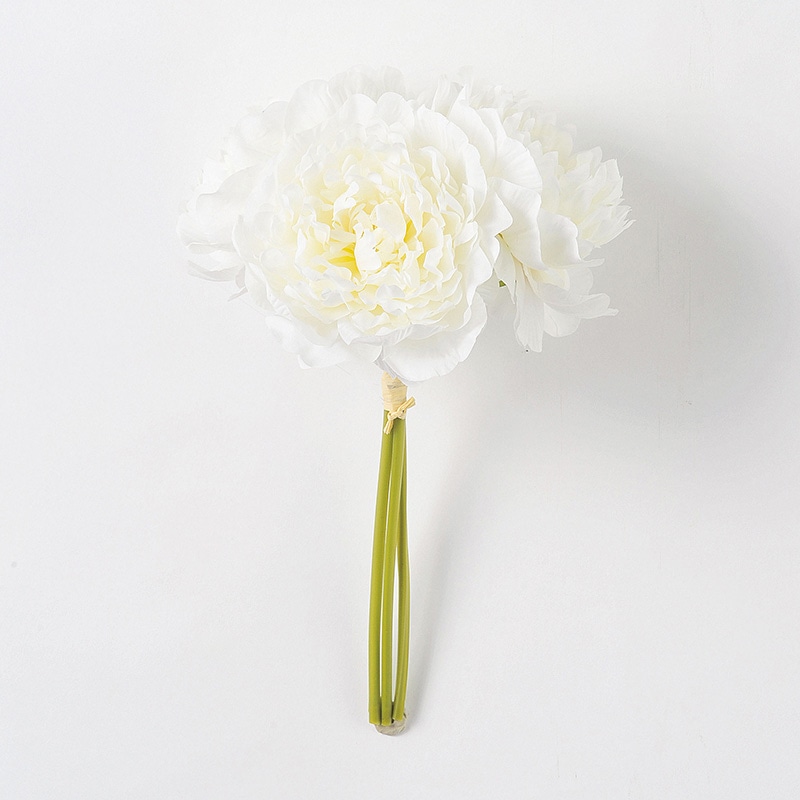 アスカ商会 造花 A-32604　ピオニーバンチ #001　ホワイト 1束（ご注文単位1束）【直送品】