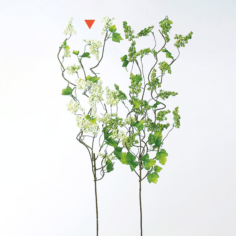 アスカ商会 造花・グリーン A-47686 ベリースプレー #011 クリ-ムホワイト 1本(ご注文単位1本)【直送品】