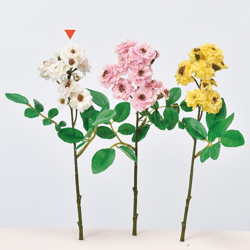 アスカ商会 造花 A-32640 ポンポンローズ×11 #001C ブライダルホワイト 1本(ご注文単位1本)【直送品】