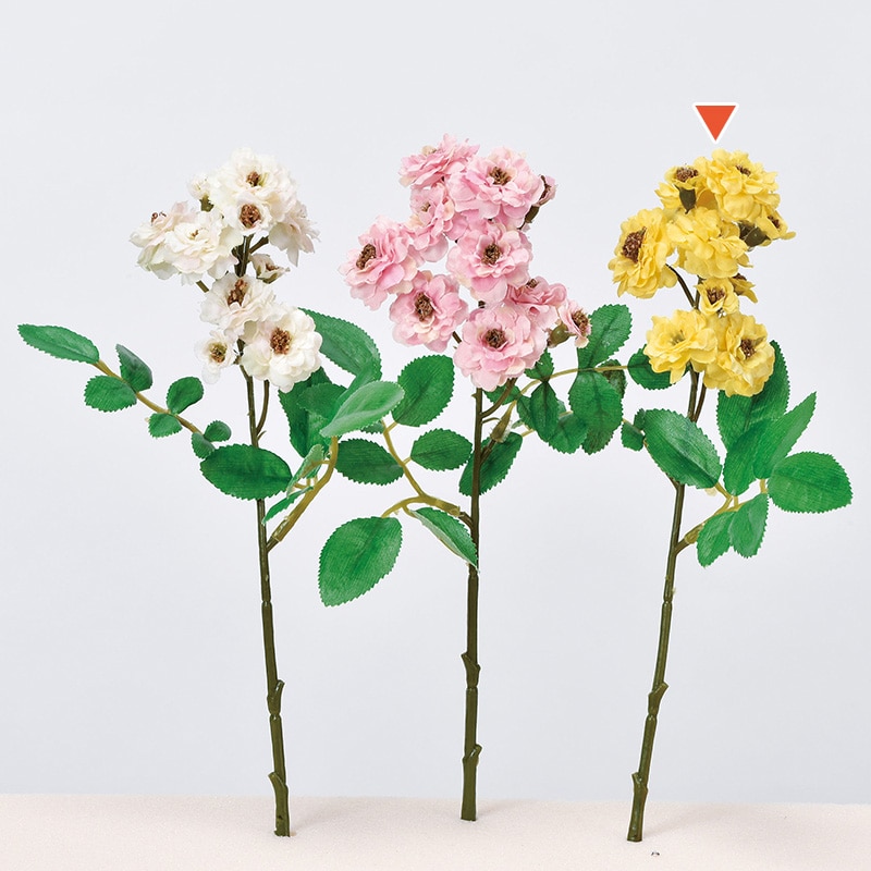 アスカ商会 造花 A-32640 ポンポンローズ×11 #010 イエロ- 1本(ご注文単位1本)【直送品】