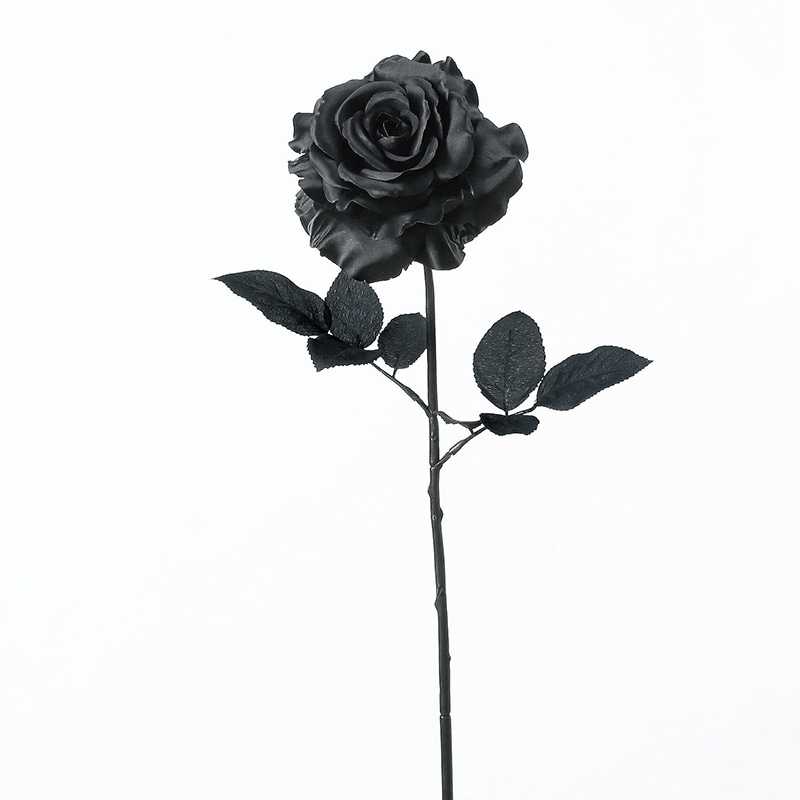 アスカ商会 造花 A-39600 ローズ #100 ブラック 1本(ご注文単位1本)【直送品】