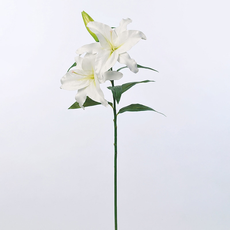 アスカ商会 造花 A-32745カサブランカ #001　ホワイト 1本（ご注文単位1本）【直送品】