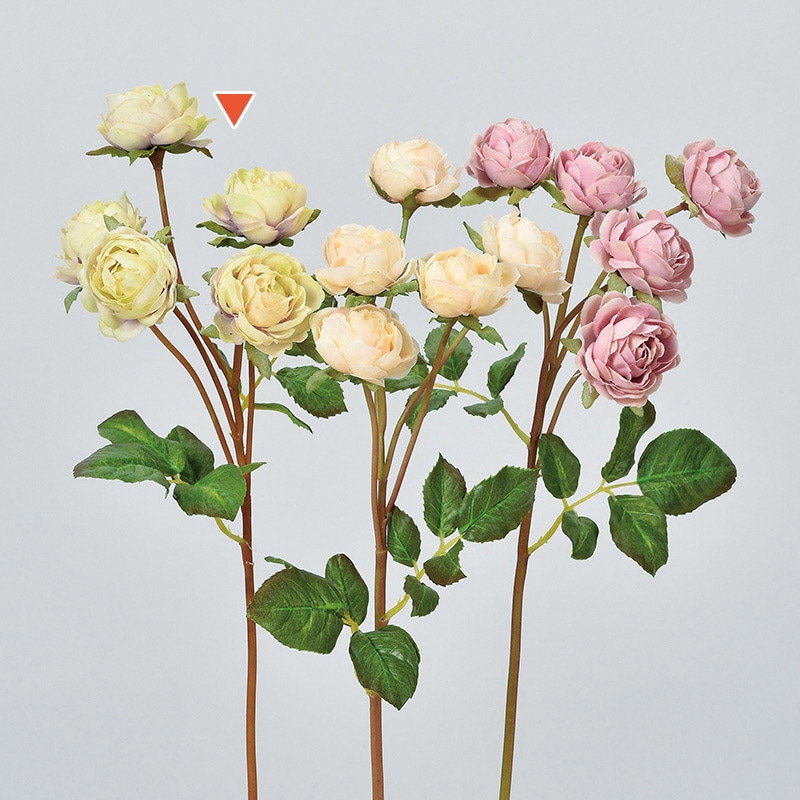 アスカ商会 造花 A-32774 ローズ×5 #006G 1本(ご注文単位1本)【直送品】