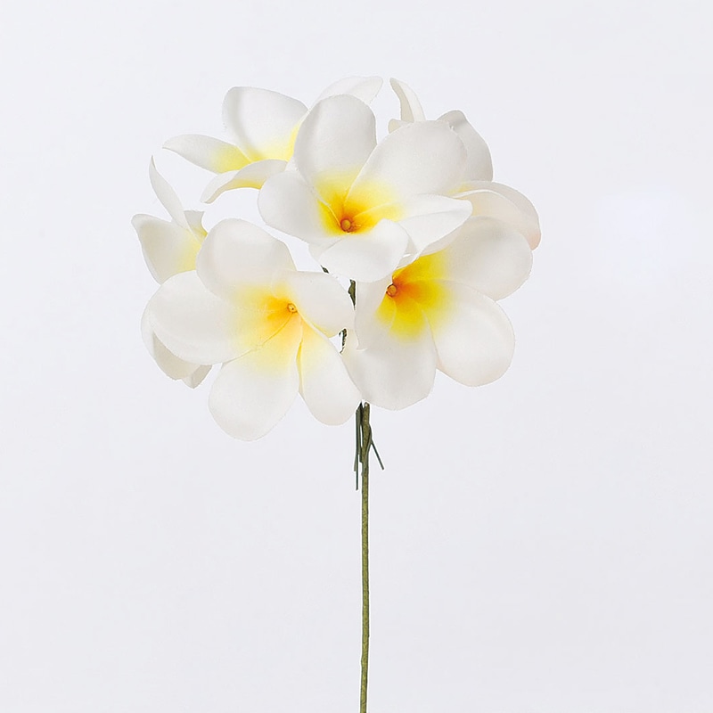 アスカ商会 造花 A-32856 プルメリアピック #001 ホワイト 1束(ご注文単位1束)【直送品】