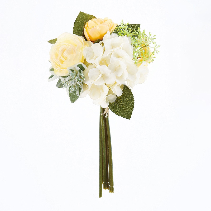 アスカ商会 造花 A-32860 ミックスフラワーブーケ #010 イエロ- 1束(ご注文単位1束)【直送品】