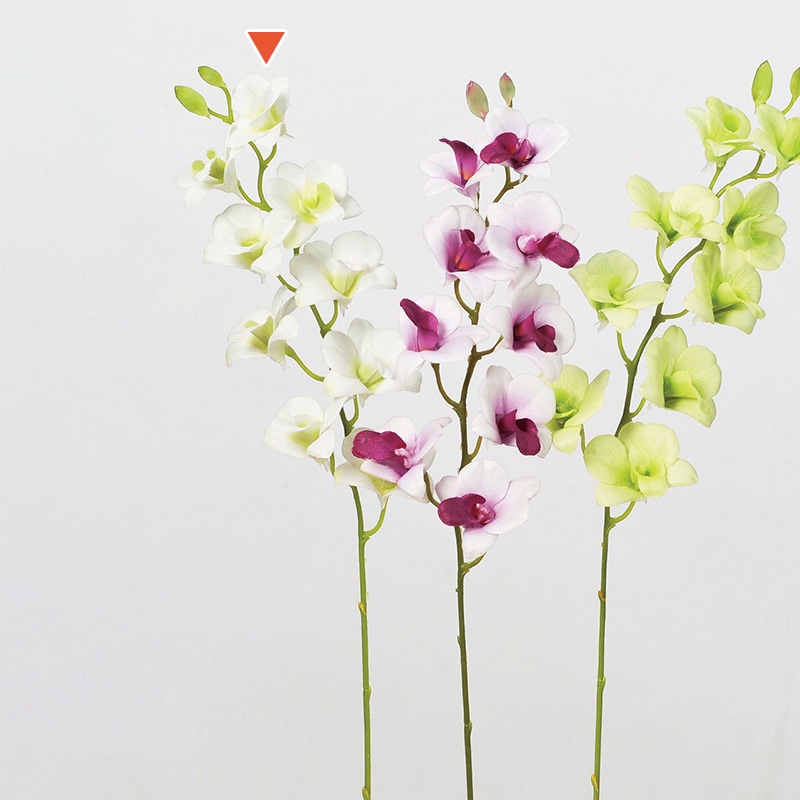 アスカ商会 造花 A-32999ミニデンドロビューム #001　ホワイト 1本（ご注文単位1本）【直送品】