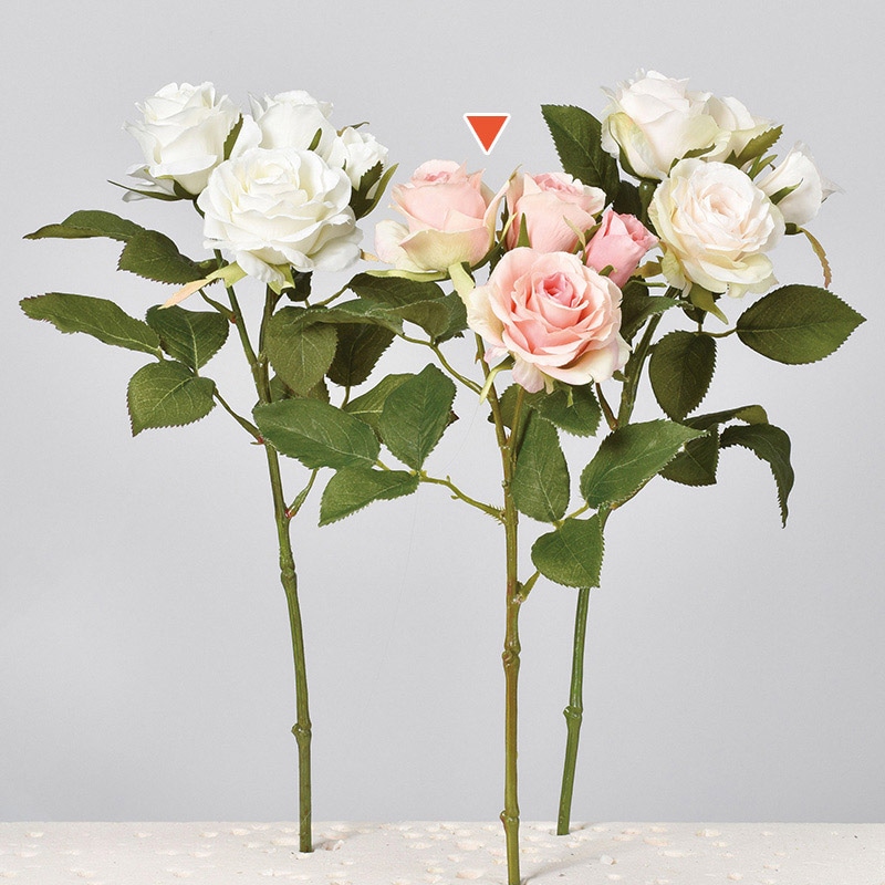 アスカ商会 造花 A-33002 ローズ×3 つぼみ×2 #003 ピンク 1本(ご注文単位1本)【直送品】