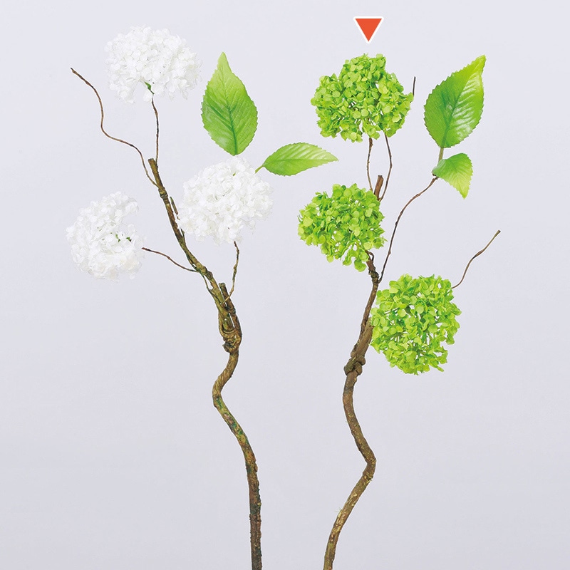 アスカ商会 造花 A-33048 スノーボール×3 #051A グリ-ン 1本(ご注文単位1本)【直送品】