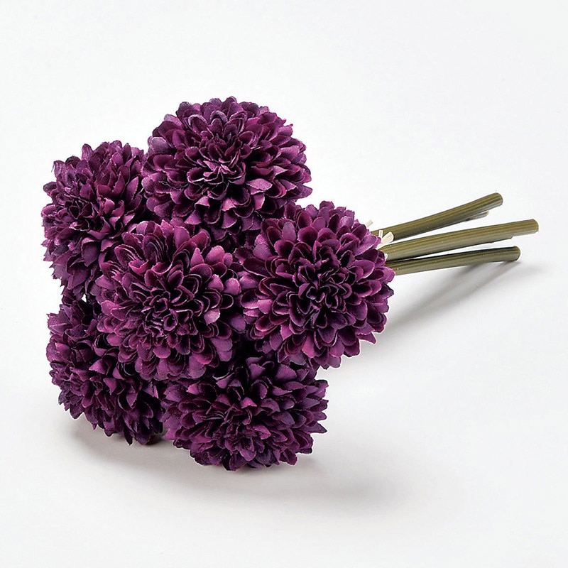 アスカ商会 造花 A-33164 ポンポンマムバンチ #007 パ-プル 1束(ご注文単位1束)【直送品】