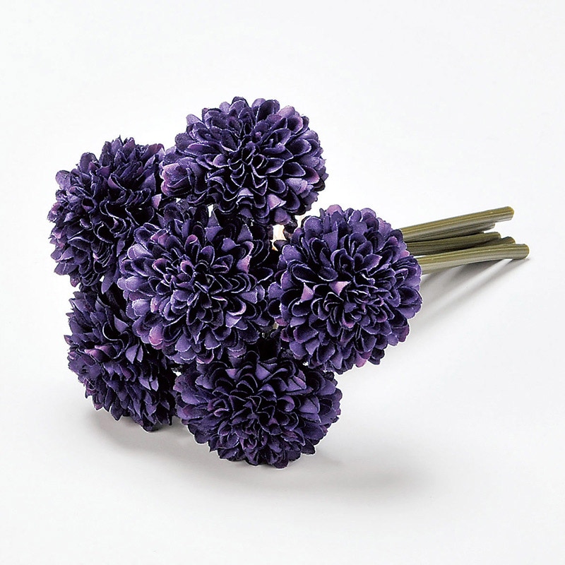 アスカ商会 造花 A-33164 ポンポンマムバンチ #035 バイオレット 1束(ご注文単位1束)【直送品】