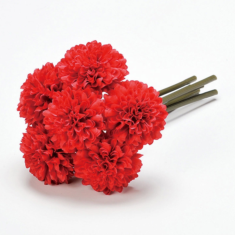アスカ商会 造花 A-33164 ポンポンマムバンチ #002 レッド 1束(ご注文単位1束)【直送品】