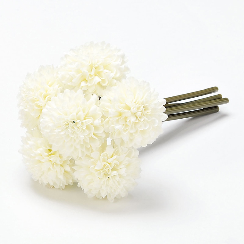 アスカ商会 造花 A-33164 ポンポンマムバンチ #011 クリ-ムホワイト 1束(ご注文単位1束)【直送品】