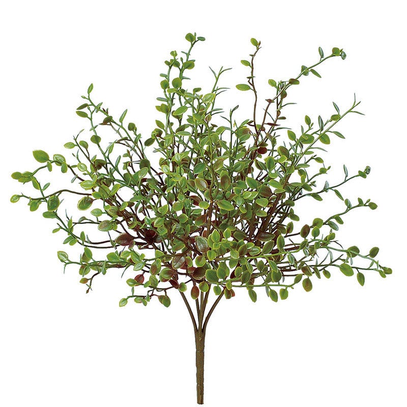 アスカ商会 造花・グリーン A-42755 ボタンリーフブッシュ #051B グリ-ンライトブラウン 1本(ご注文単位1本)【直送品】